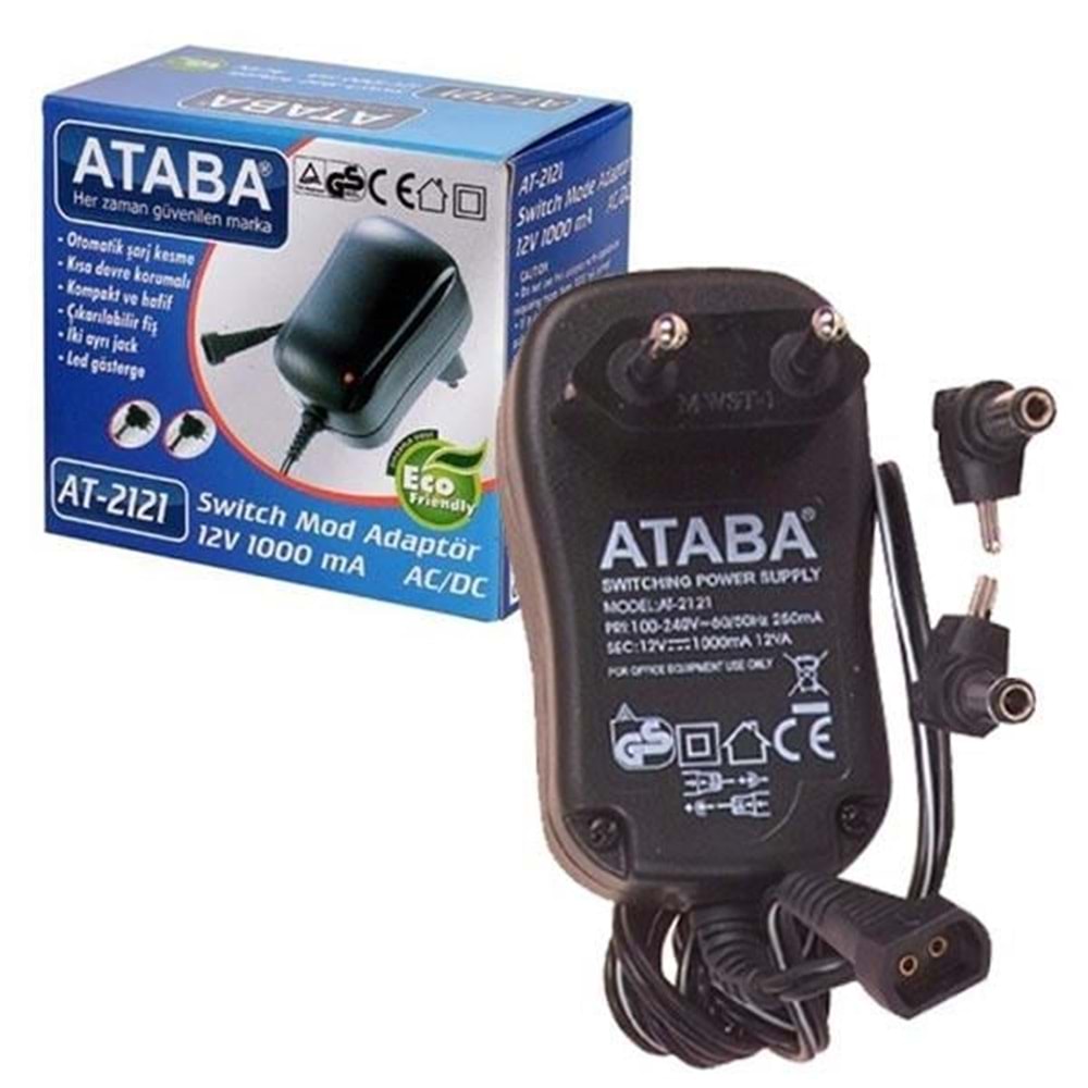 Adaptör DCS-041 Ataba AT-2121 12v 1a 12w Şarj Cihazı 5.5mm x 2.5mm