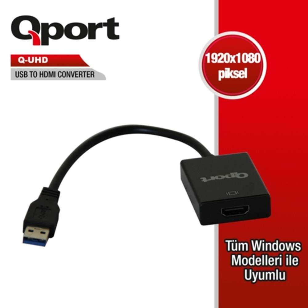 AKSESUAR QPORT Q-UHD USB 3.0 TO HDMI CEVİRİCİ