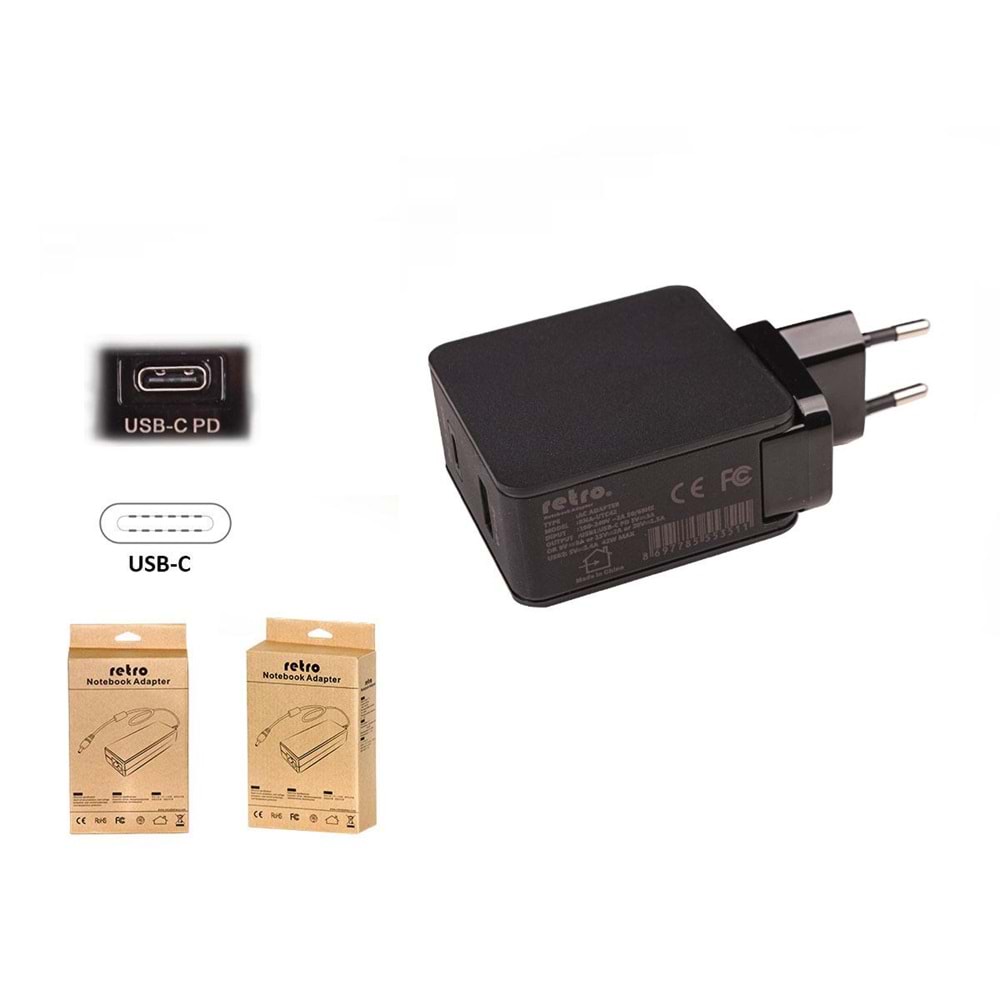ADAPTOR DCA-UTC42 30W USB-C PD + 12W USB 2-in-1 Adaptör