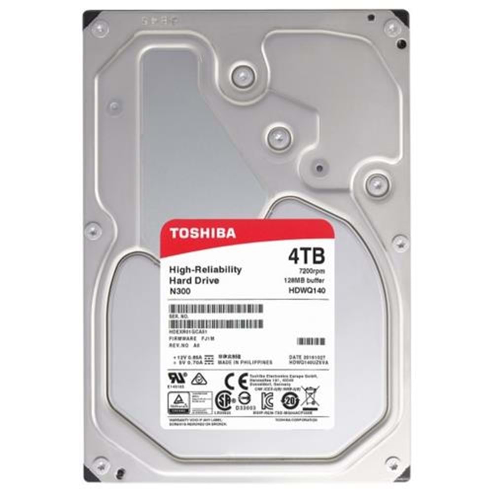 Hdd Toshiba 3.5 4Tb P300 128Mb 5400Rpm Hdwd240Uzsva Sata 3