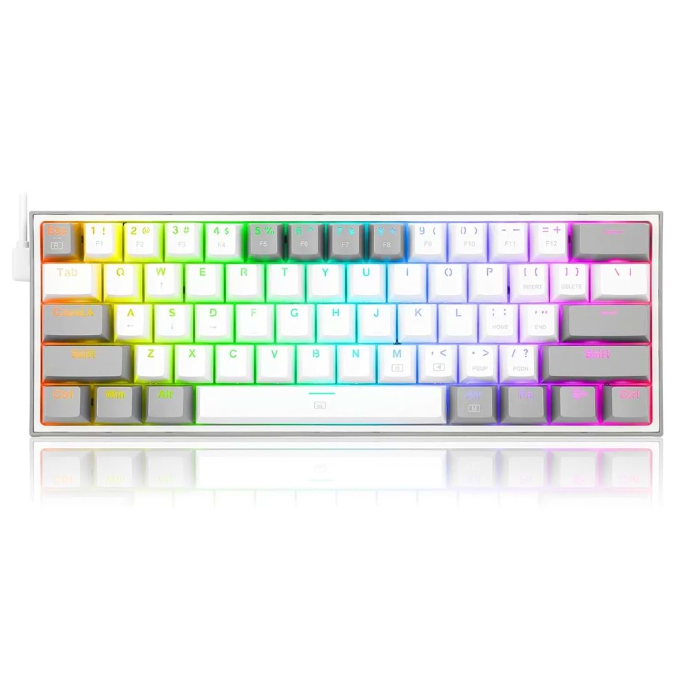 Klavye Redragon K617 Fizz Rgb White Gray Red Switch Tr Layout
