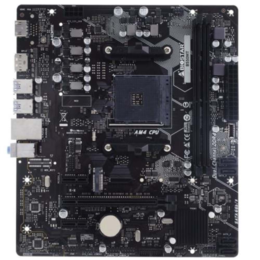 Anakart Biostar B550Mt 4400Mhz Hdmı Dp M2 Ddr4 Matx Am4