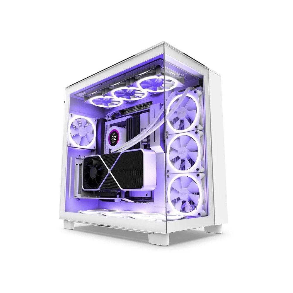 KASA NZXT H9 Elite White RGB Tempered Glass USB 3.2 Atx Mid Tower