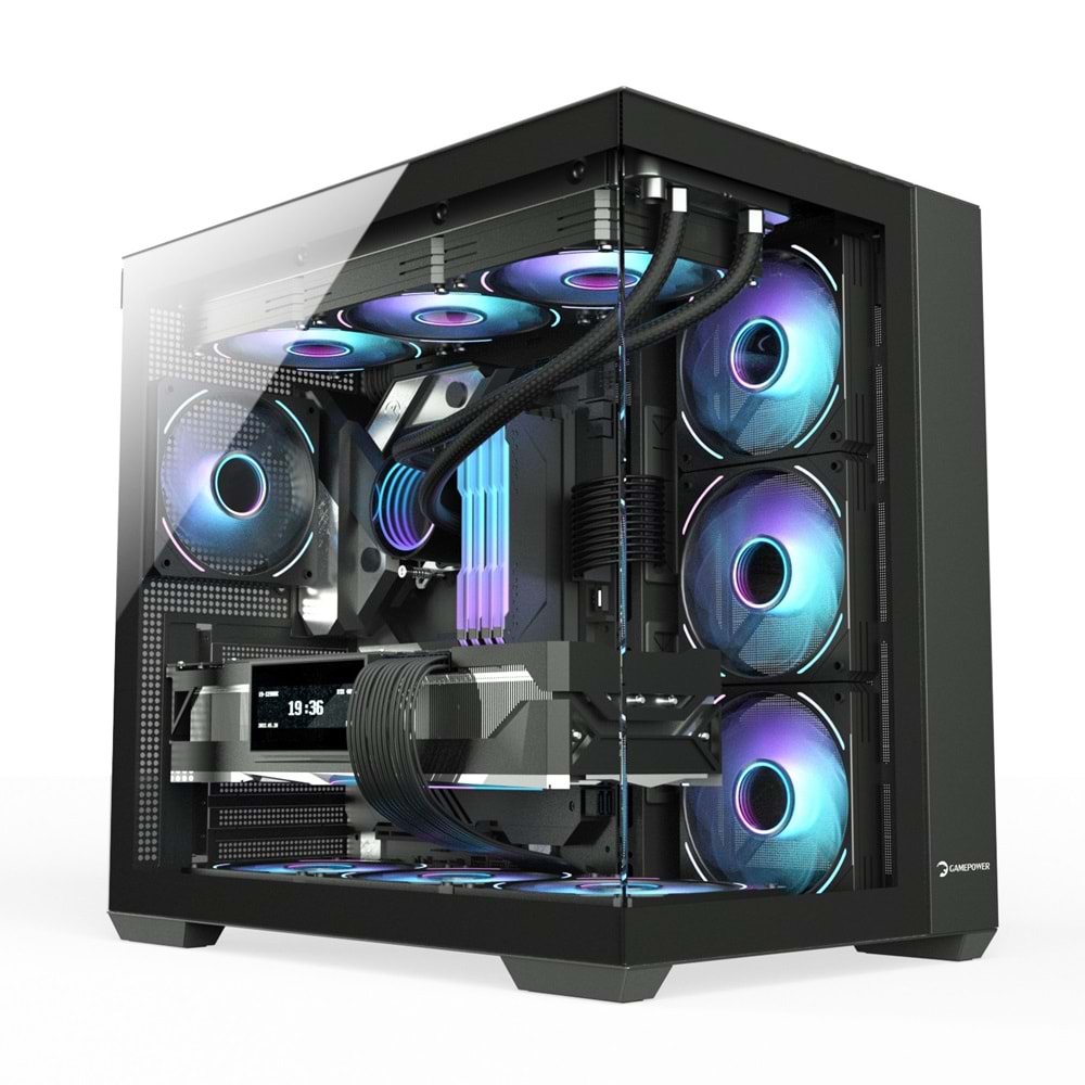 Kasa GamePower Warcry Prism 4xARGB Fan 650W 80+ Bronze Atx Siyah