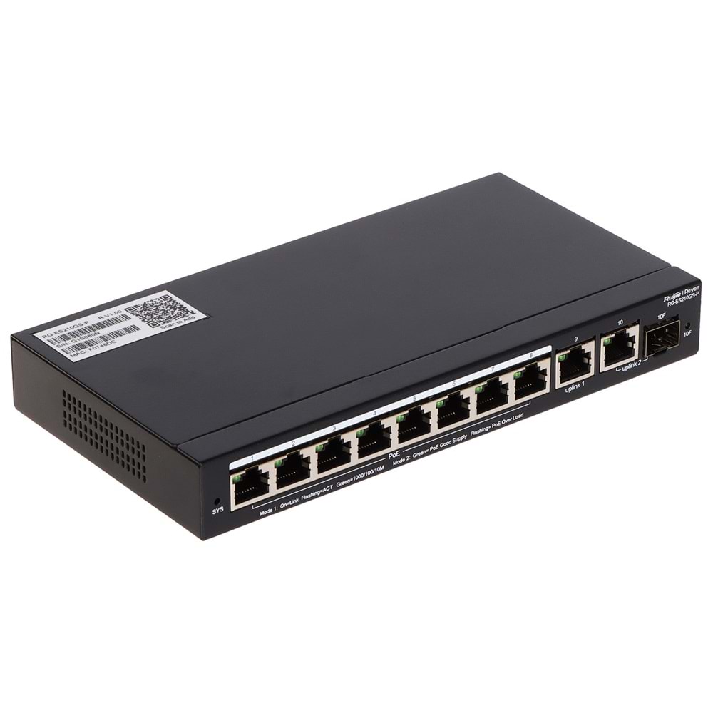 Reyee Rg-Es210Gs-P 8 Port Cloud Managed Poe Switch