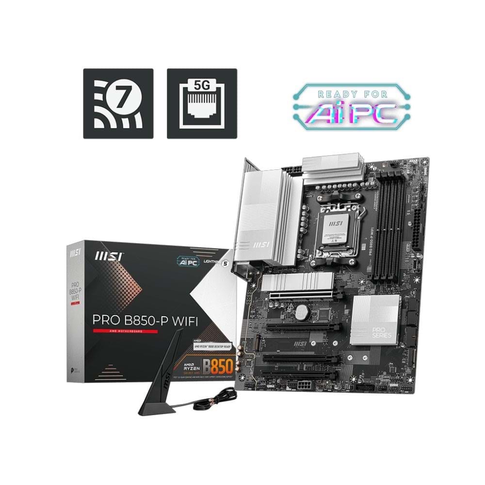 Anakart Msi Pro B850-P Wifi Am5 Ddr5 8200+(Oc)Mhz Atx