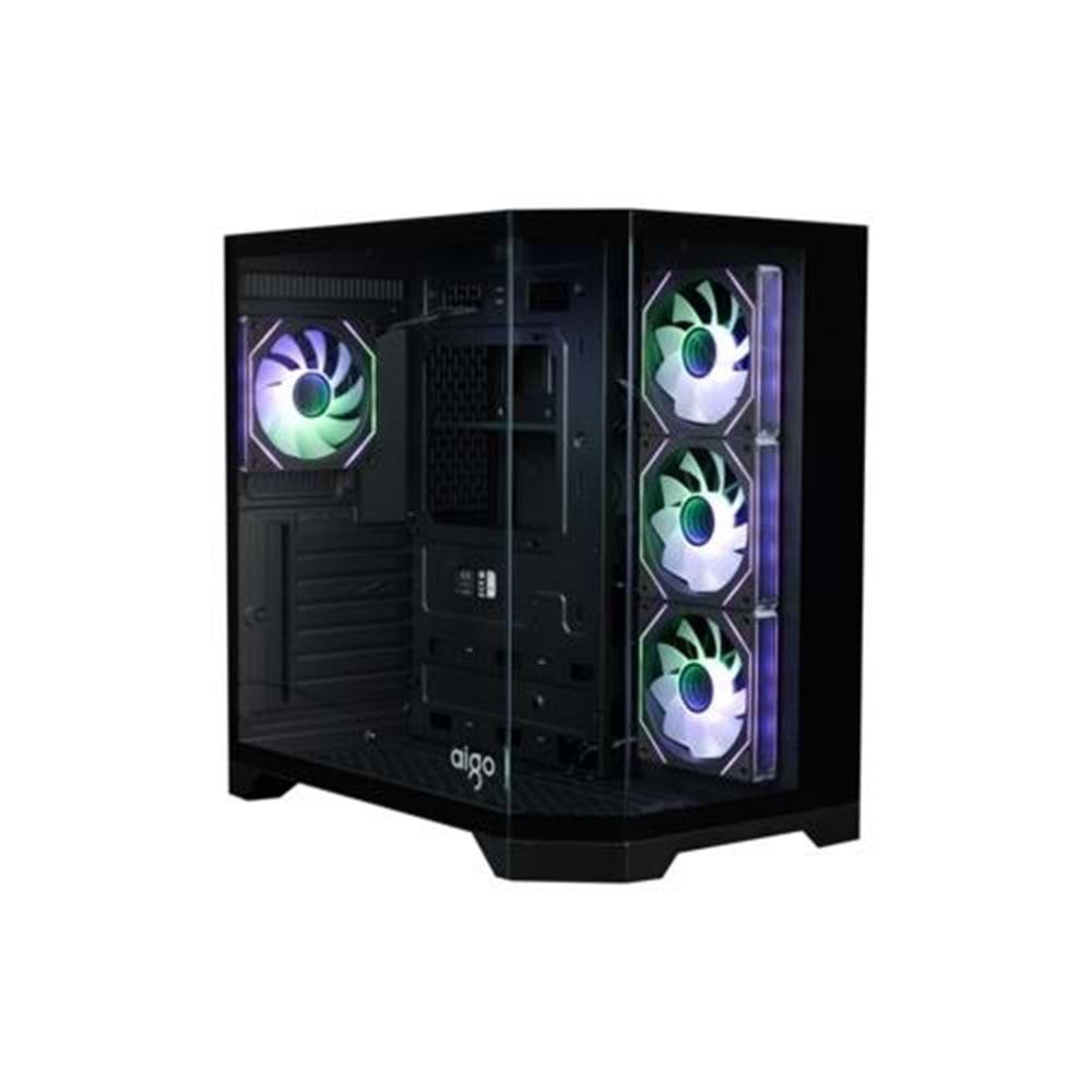 Kasa Aigo FT418 Pro Siyah GP-750W 80+ Bronze 3xARGB Fan Mid Tower