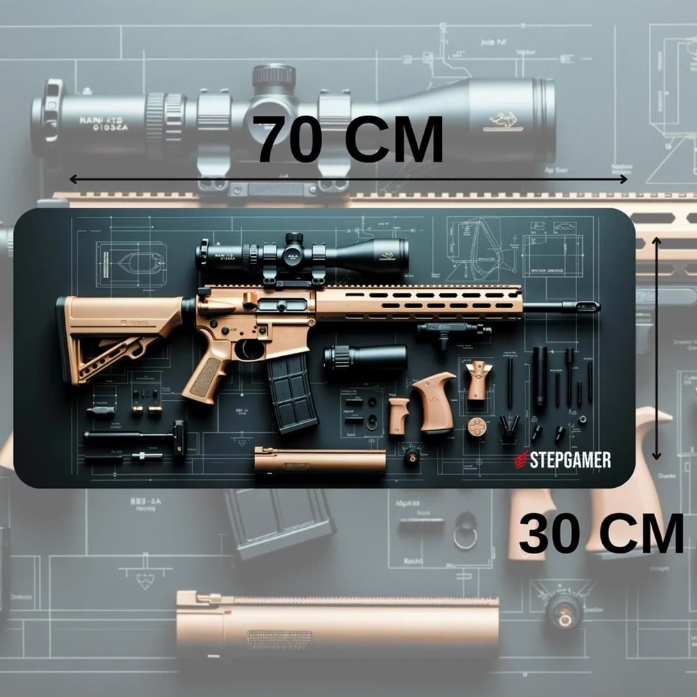 Stepgamer 3D Sniper Profesyonel 70x30 XL Gaming