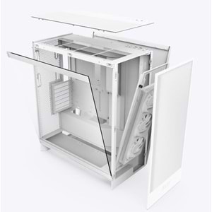 Kasa Nzxt H7 Flow(2024) White RGB Tempered Glass USB 3.2 Atx Mid Tower