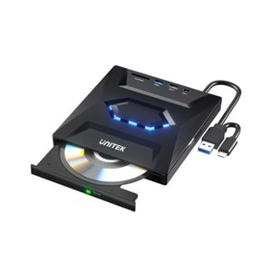 Unitek Harici DVD-RW TYPE-C/A+5in1 Donckin Station USB-A x2, USB-Cx1,