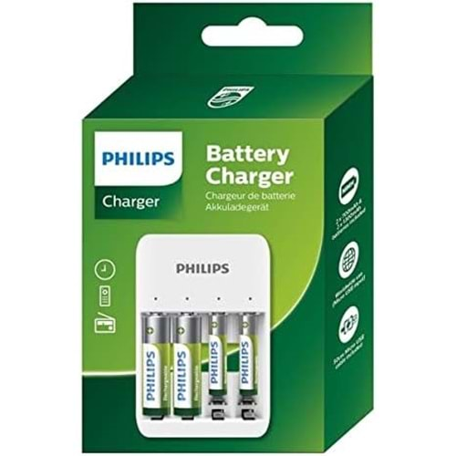 PHILIPS SCB4013NB/00 4 SLOT BATTERY CHARGER 2xAA - 2xAAA