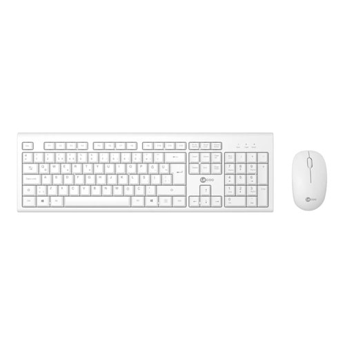 KLAVYE MOUSE SET LECOO KW200 KABLOSUZ BEYAZ TR LAYOUT