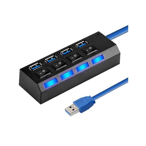 USB ÇOKLAYICI USB 3.0 4 PORT ON/OFF BUTONLU LEDLİ