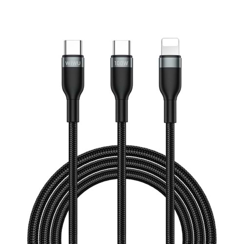 ŞARJ KABLOSU WIWU CONCISE USB-C TO USB-C + IP WI-C029 2IN1