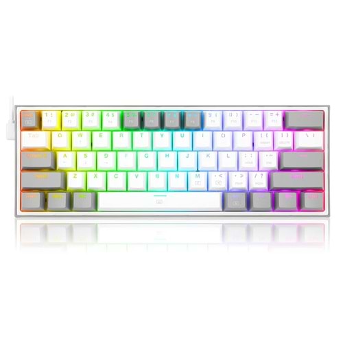 Klavye Redragon K617 Fizz Rgb White Gray Red Switch Tr Layout