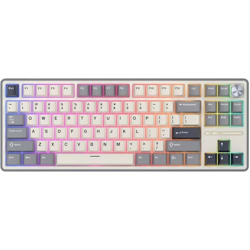 KLAVYE ROYAL KLUDGE R87 Pro HALF GREY CREAMY SWITCH US LAYOUT