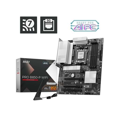 Anakart Msi Pro B850-P Wifi Am5 Ddr5 8200+(Oc)Mhz Atx