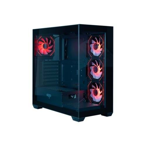 Kasa Aigo DS900 Siyah 4xARGB Fan Mid Tower