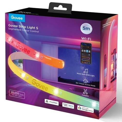 Govee H612A RGBICW Koruyucu Kaplamalı LED Şerit 5mt