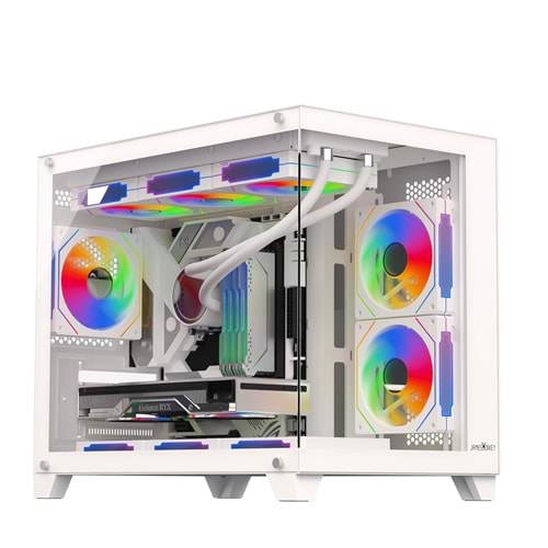 James Donkey Stark S700 3xARGB Temperli Cam 650W 80+ Bronze mATX Beyaz