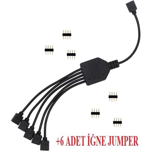 4 Pin RGB Led Çoklayıcı Splitter (1 Dişi - 5 Dişi)