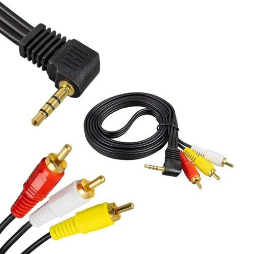 3.5mm Stereo Erkek / 3 RCA 1.5 Metre Kablo
