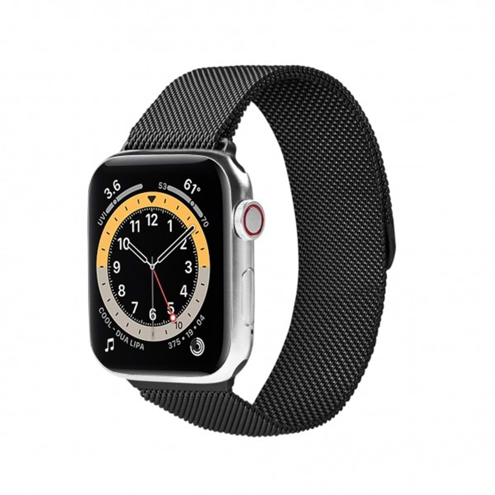 KORDON ZR-KRD-01 APPLE WATCH 42/44/45mm SİYAH MIKTANIS