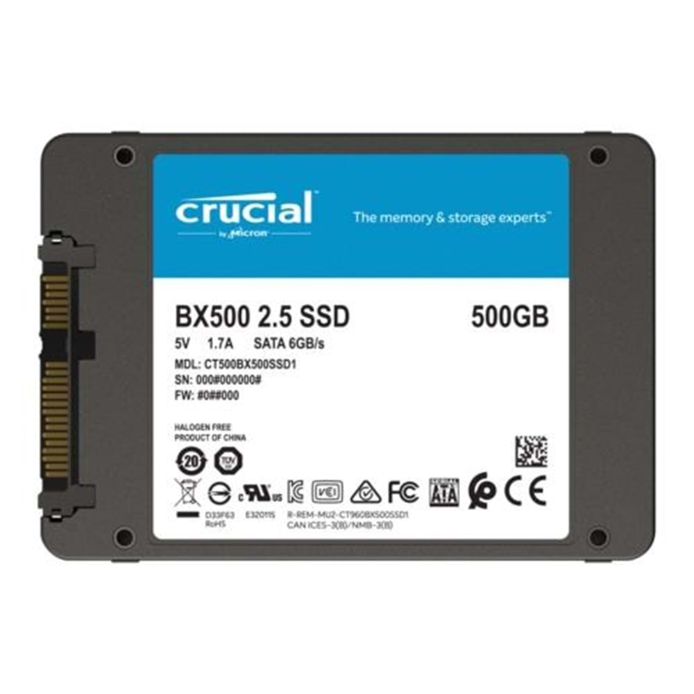 SSD CRUCIAL 500GB BX500 3DNAND CT500BX500SSD1 540 - 500 MB/s