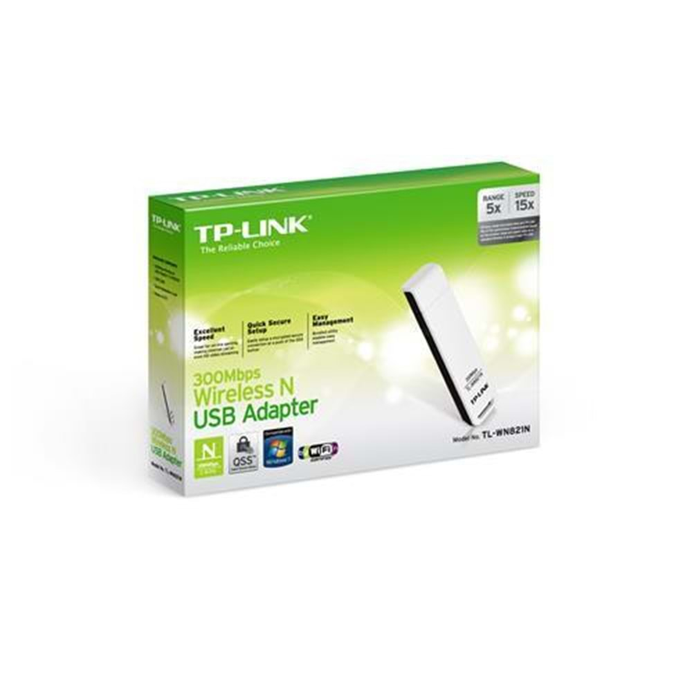 WIRELESS USB TPLINK TL-WN821N 300Mbps Wi-Fi USB Adaptör