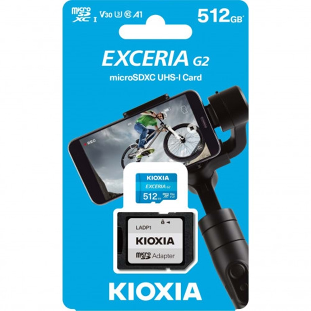 BELLEK KIOXIA 512GB MICRO SDXC G2 4K 100Mb/s LMEX2L512GG2 V30 U3