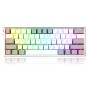 Klavye Redragon K617 Fizz Rgb White Gray Red Switch Tr Layout