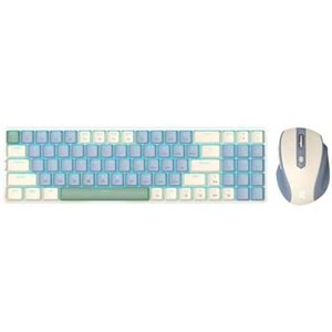 REDRAGON BS-8772CB WIRELESS KEYBOARD AND MOUSE – Cream/Blue US LAYOUT