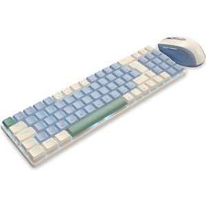 REDRAGON BS-8772CB WIRELESS KEYBOARD AND MOUSE – Cream/Blue US LAYOUT