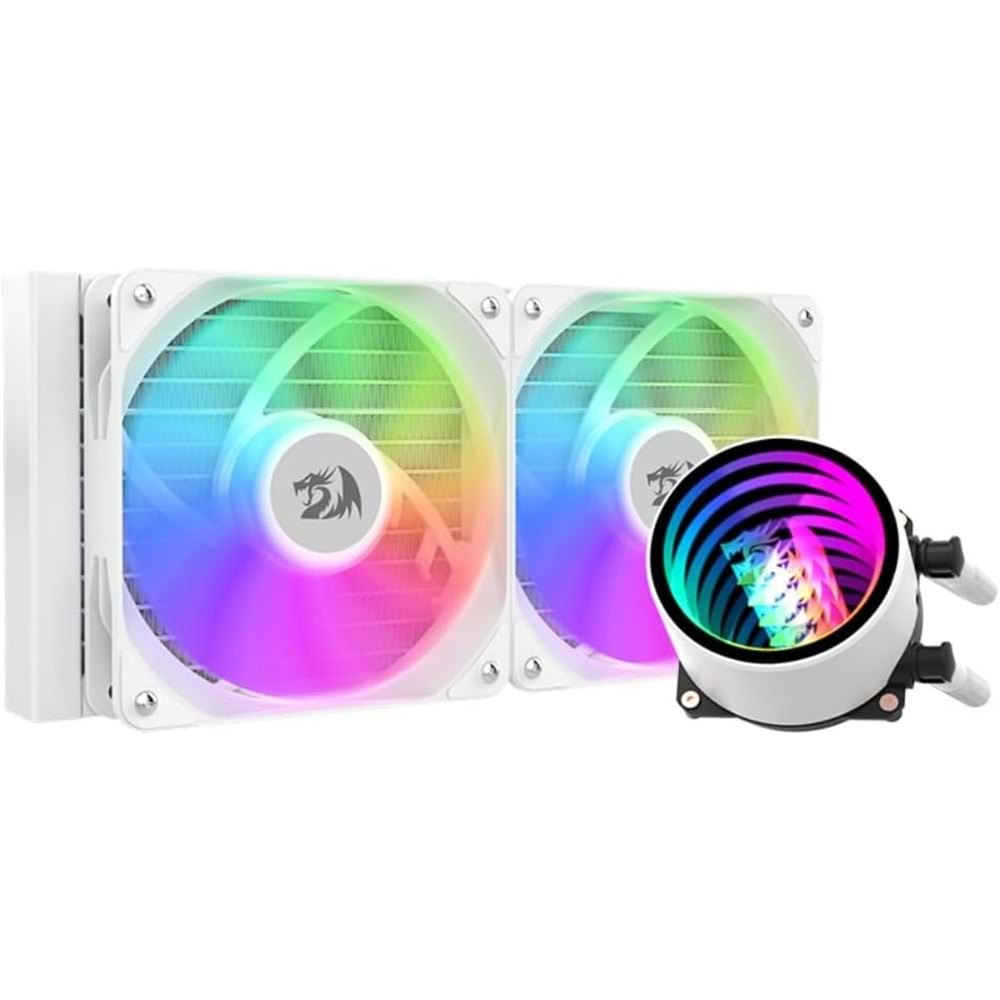 İŞLEMCİ FANI REDRAGON CCW-3011W aRGB Liquid CPU Cooler, 240mm WHITE