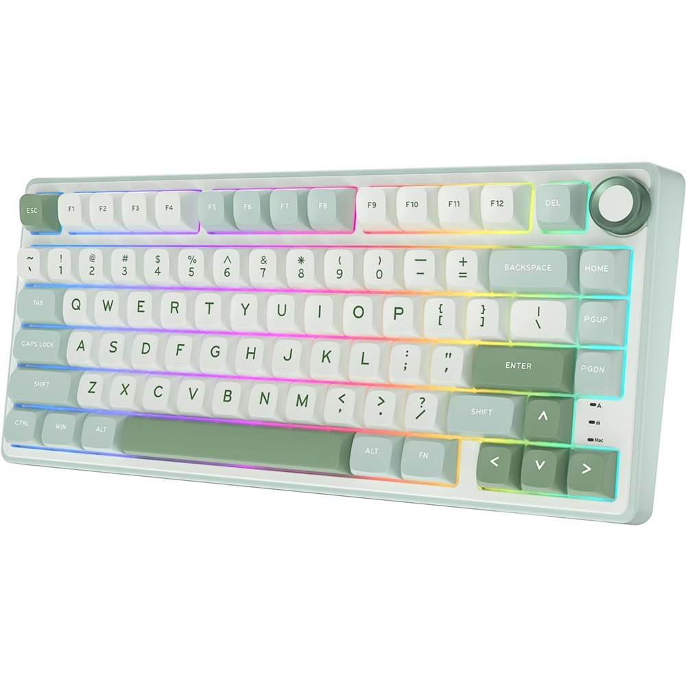 KLAVYE ROYAL KLUDGE R75 SKY CYAN SILVER SWITCH US LAYOUT