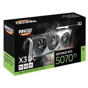 EKRAN KARTI Inno3D RTX5070Ti x3 OC 16GB 256Bit GDDR7