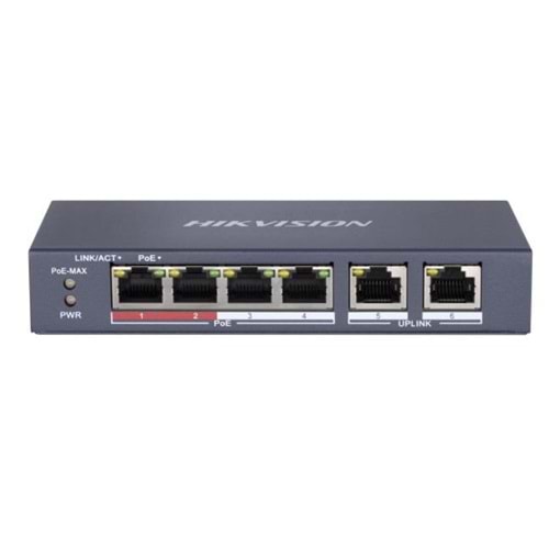 Hikvision Ds-3E0106P-E/M 4Xfe+2Xfe 35W Poe Switch