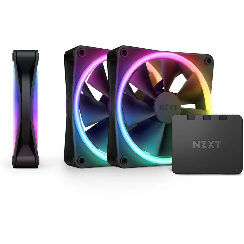 NZXT RF-D12TF-B1 NZXT F120 RGB Duo Black 120 mm Fan(3'lü Set)