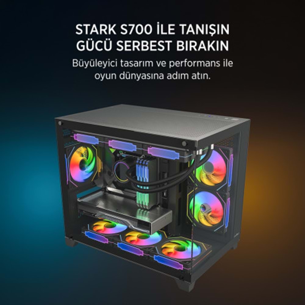 Kasa James Donkey Stark S700 3xARGB Temperli Cam 650W 80+ Bronze mATX