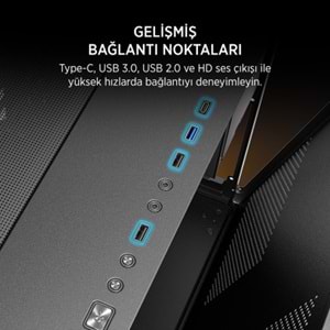 Kasa James Donkey Stark S800 4xARGB Temperli Cam ATX Siyah