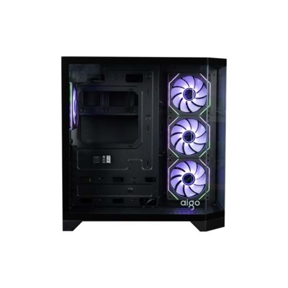 Kasa Aigo FT418 Pro Siyah GP-750W 80+ Bronze 3xARGB Fan Mid Tower