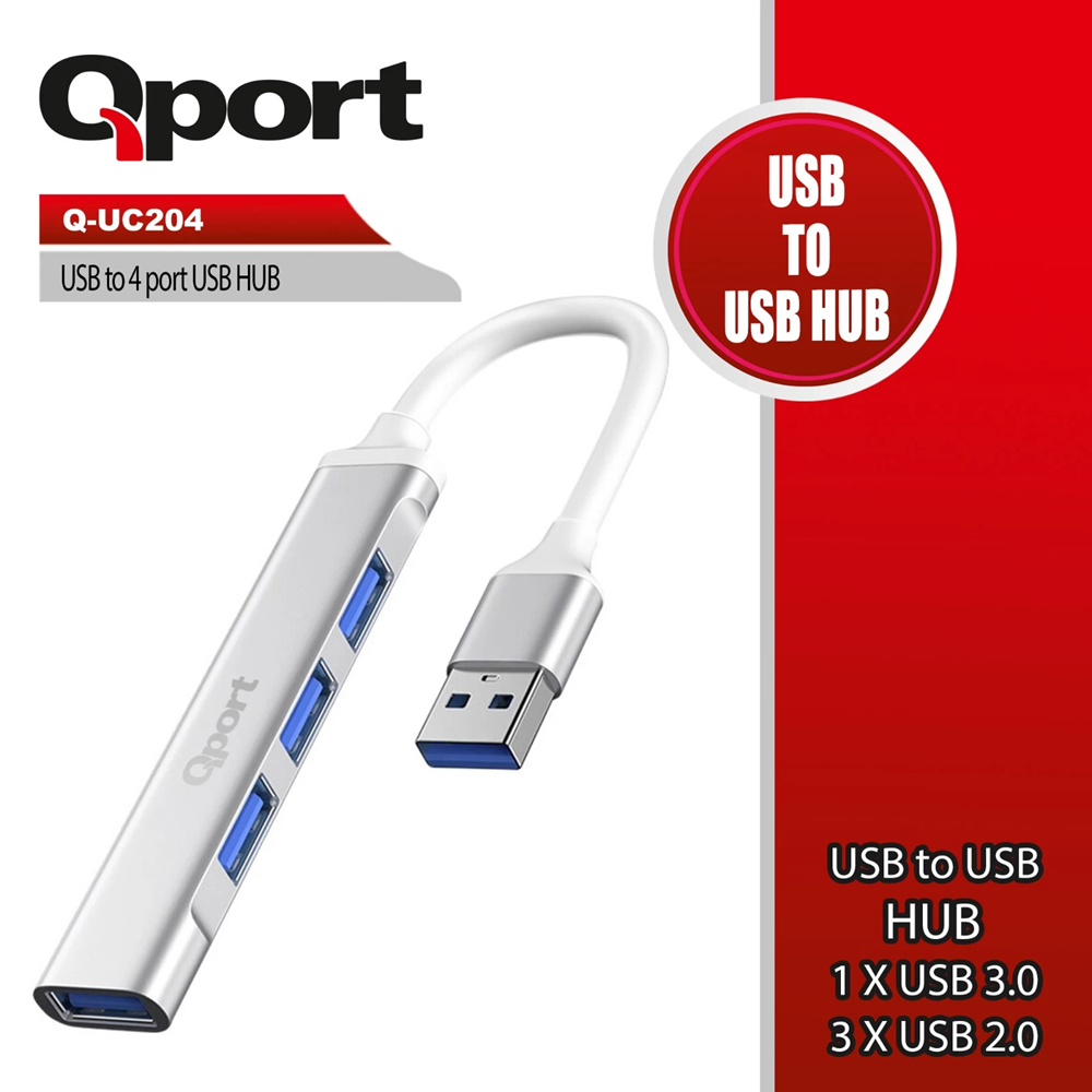 Usb Çoklayıcı Qport Q-Uc204 Usb To 4 Port