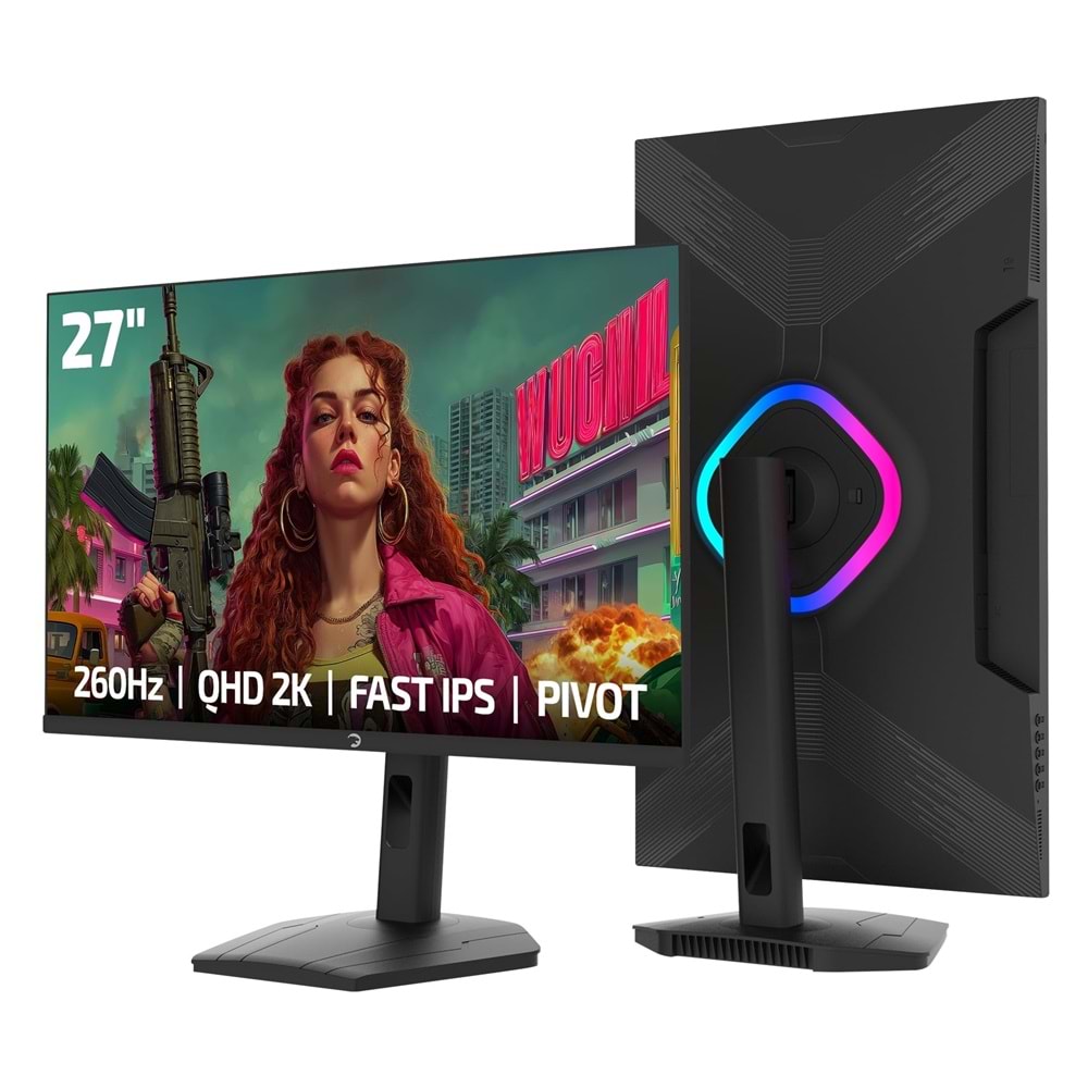 Monitör GamePower Lunis L90 27'' 260Hz 0.5Ms Fast IPS QHD 2K RGB Pivot