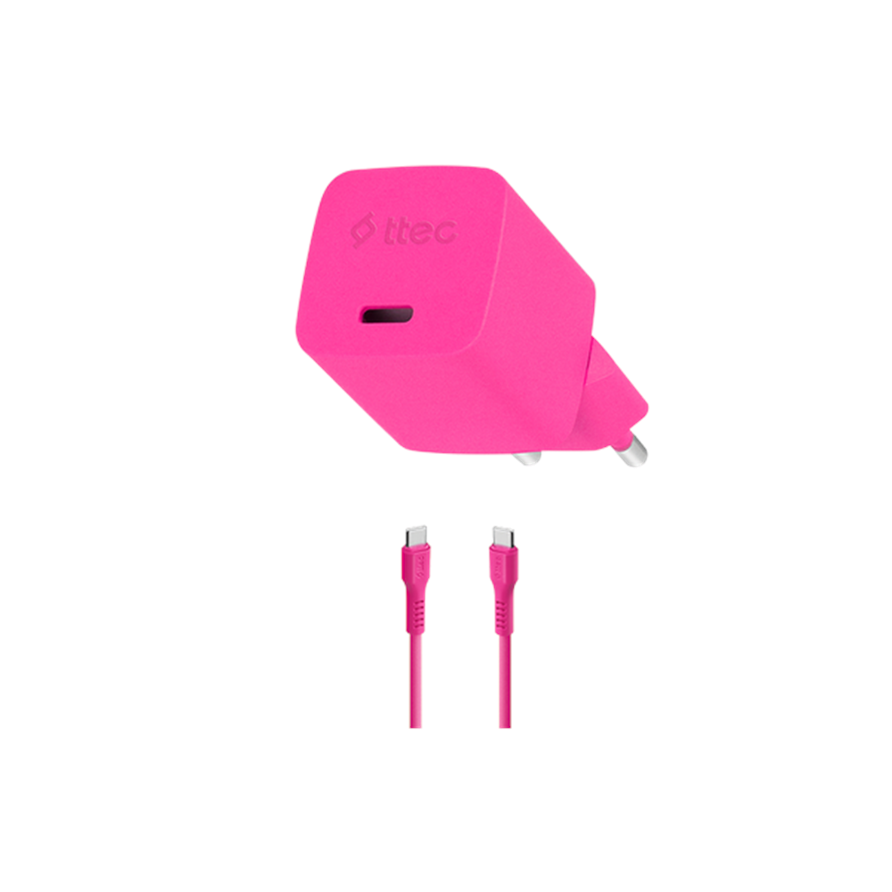 Şarj Cihazı Ttec 2SCG20CNP 20w GaN 5 Type-c Pembe
